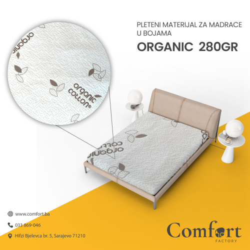 ORGANIK COTTON 280 GR PLETENI MATERIJAL ZA MADRACE